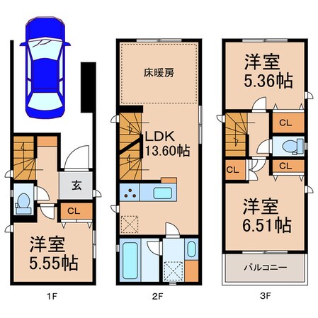 戸建賃貸（守山区長栄）の物件間取画像